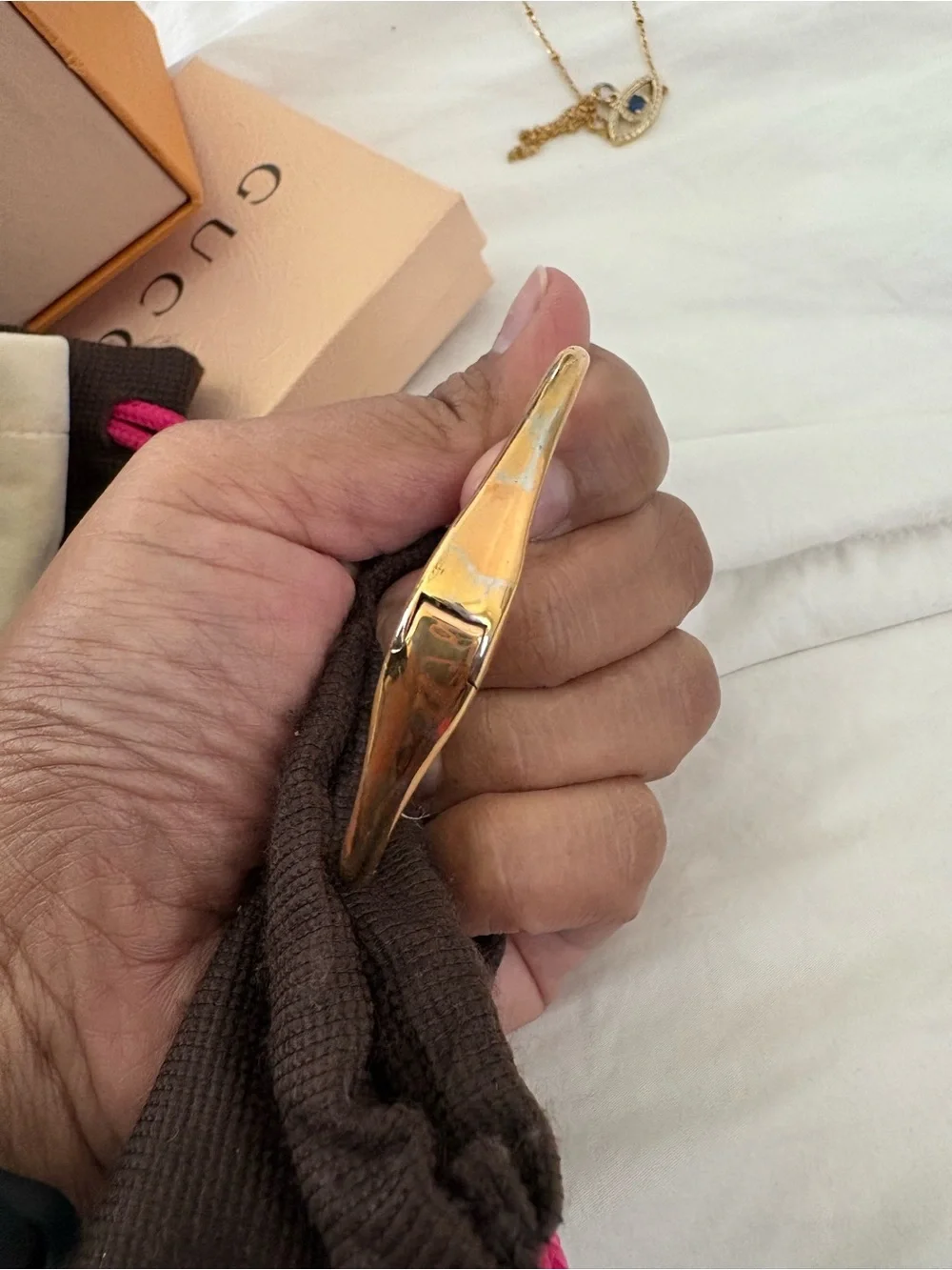 kate spade gold T-bar crystal open cuff bracelet